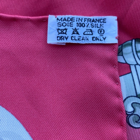 🩷Pink Hermes silk Carre 90cm large twill scarf mors & gourmettes - Picture 4 of 4